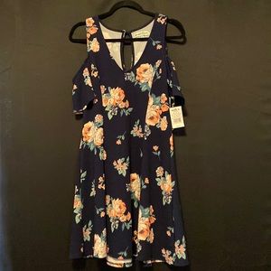 Brand new navy blue with floral print dress from Kohls